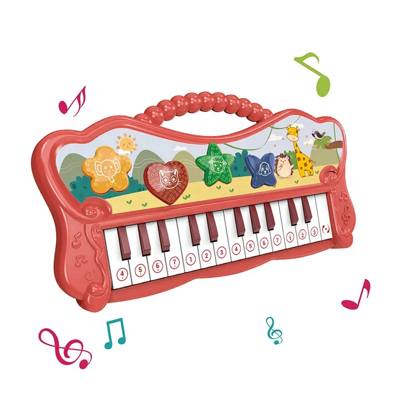 교육용 악기 장난감 다기능 전자 피아노 24 키 피아노 키보드 어린이를위한 아기