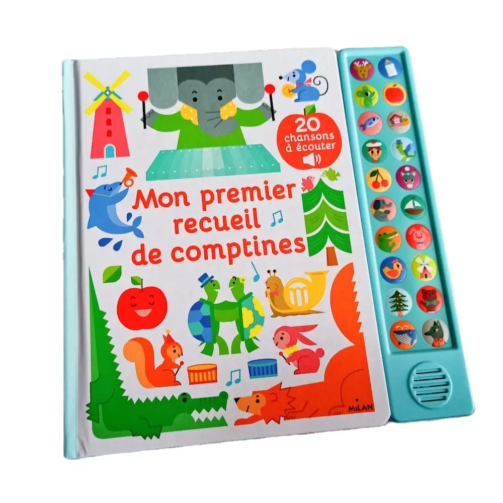 OEM Design 20 pulsanti pulsanti libri musicali per bambini all'ingrosso modulo sonoro libro In francese