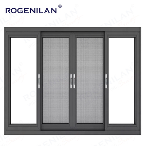 Rogenilan หน้าต่างสไลด์อลูมิเนียม2บานกระจกนิรภัยพร้อมบานเลื่อนแนวนอนสำหรับที่พักอาศัย - Product Image 2
