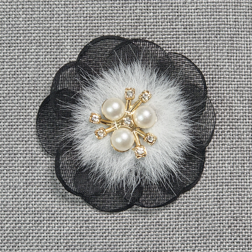Black-18-nsj5-5cm plush diamond flower