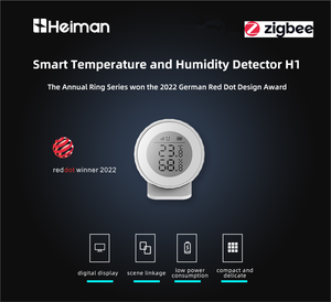 Heiman Smart Home Zigbee Monitor de calidad del aire interior Sensor de temperatura y humedad con pantalla LCD - Product Image 2