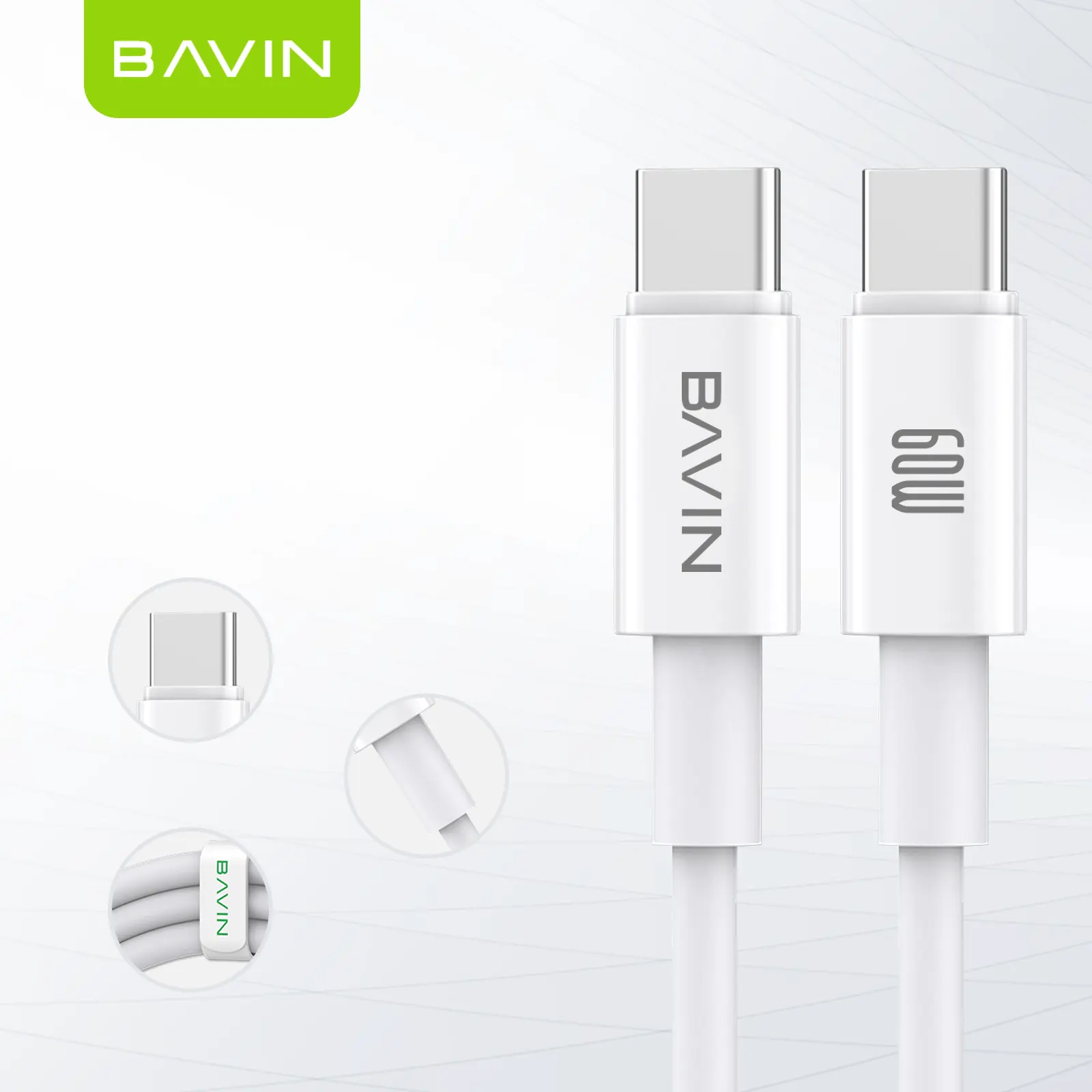 Cable USB de carga rápida, 60W tipo C a tipo C 1,2 m PD