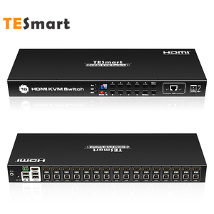 TESmart <span class=keywords><strong>USB2.0</strong></span> 16端口<span class=keywords><strong>KVM</strong></span>交换机，带19英寸屏幕服务器机架<span class=keywords><strong>KVM</strong></span>，用于项目
