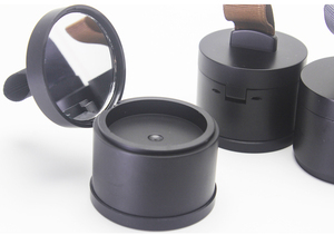 Round Black <strong>Make</strong> up Container Empty Loose <strong>Compact</strong> Powder case with Mirror - Product Image 5