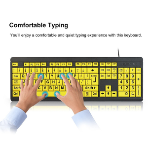 Teclado de computadora de impresión grande Usb con cable para usuarios de baja visión Teclados para juegos 104 de alto contraste - Product Image 5