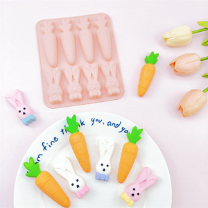 Phục sinh theo chủ đề dễ thương Bunny cà rốt 8-khoang Silicone khuôn DIY Baking & Pastry công cụ cho <span class=keywords><strong>Cookie</strong></span> sô cô la Mousse kẹo nướng - Product Image 4
