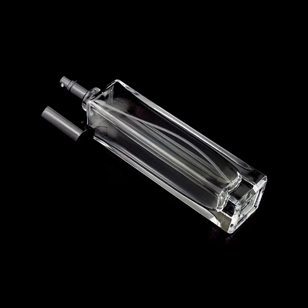 50 мл 60 мл пустая многоразовая стеклянная бутылка с распылителем для духов контейнер с черным насосом спрей алюминиевая крышка