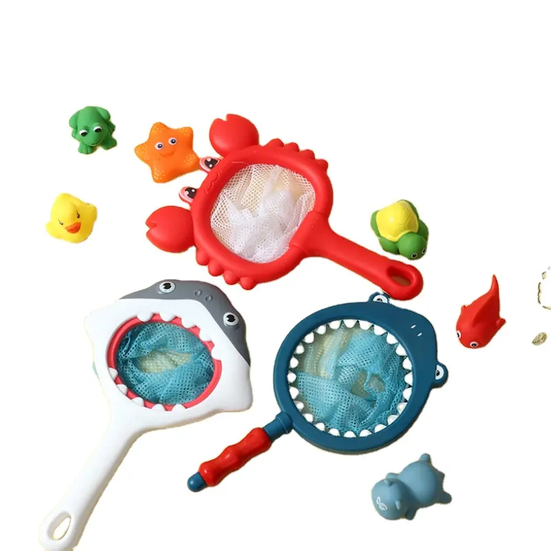 제조 업체 직접 사용자 정의 게 그물 동물 목욕 장난감 여름 어린이 물 놀이 장난감 스프레이 개구리 불가사리 오리 바다 장난감