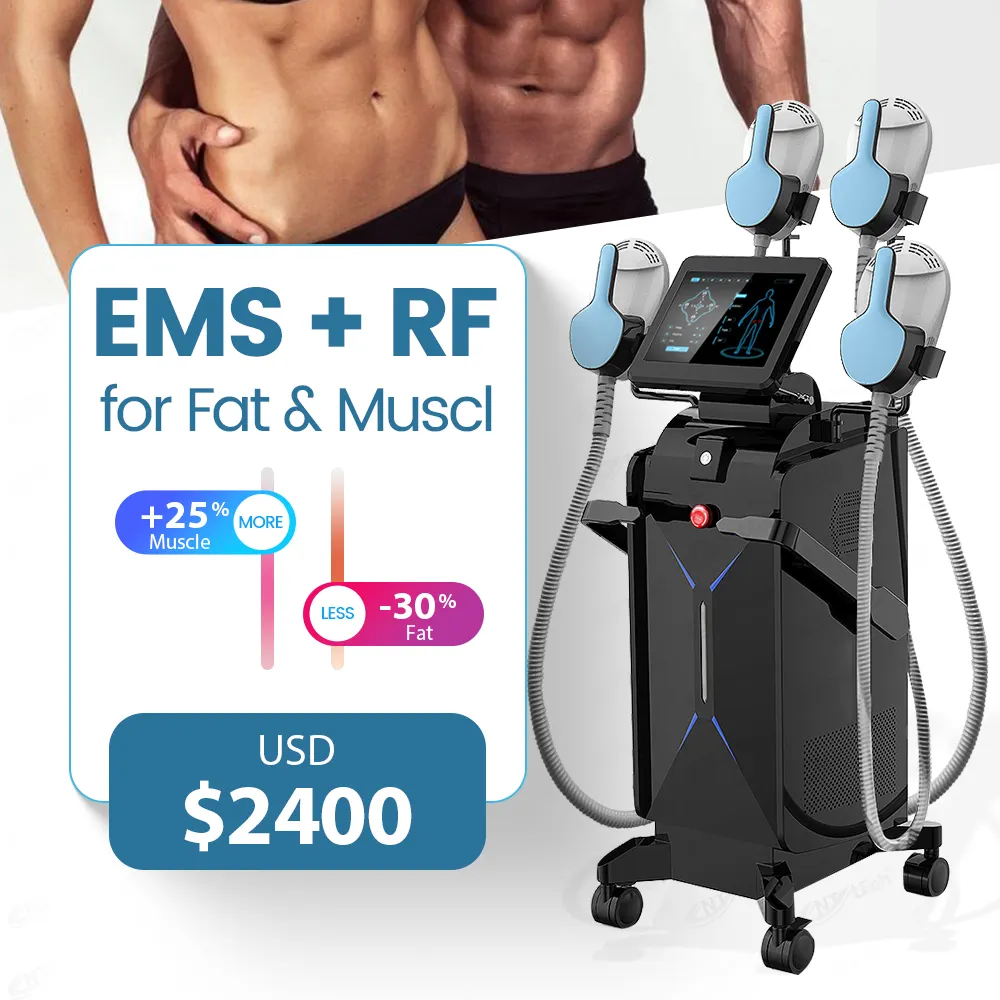 Aumentar el músculo CE aprobado 2 mango 4 manijas EMS RF máquina para esculpir el cuerpo