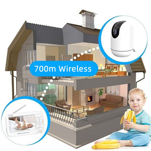 Tuya WiFi bebek izleme monitörü 5 inç HD App kontrolü kablosuz iki yönlü ses Babyphone VOX modu gece görüş Video kayıt bebek kamerası - Product Image 6