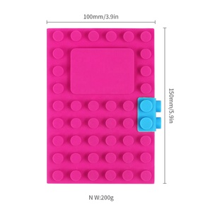 Cuaderno con diseño de bloques coloridos personalizados, tamaño A6, diario de silicona, papelería, con 100 hojas de páginas internas - Product Image 2