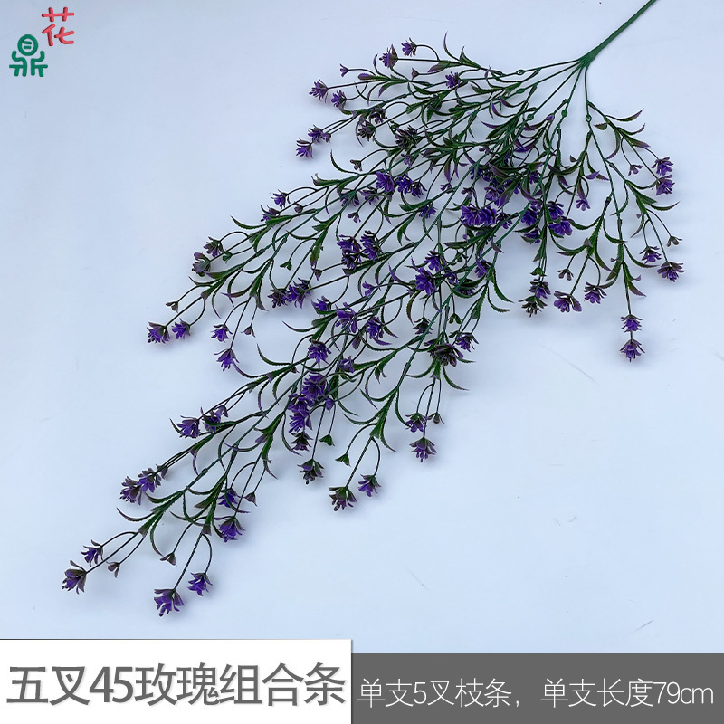 Bande combinée de 45 roses à cinq branches XM violet