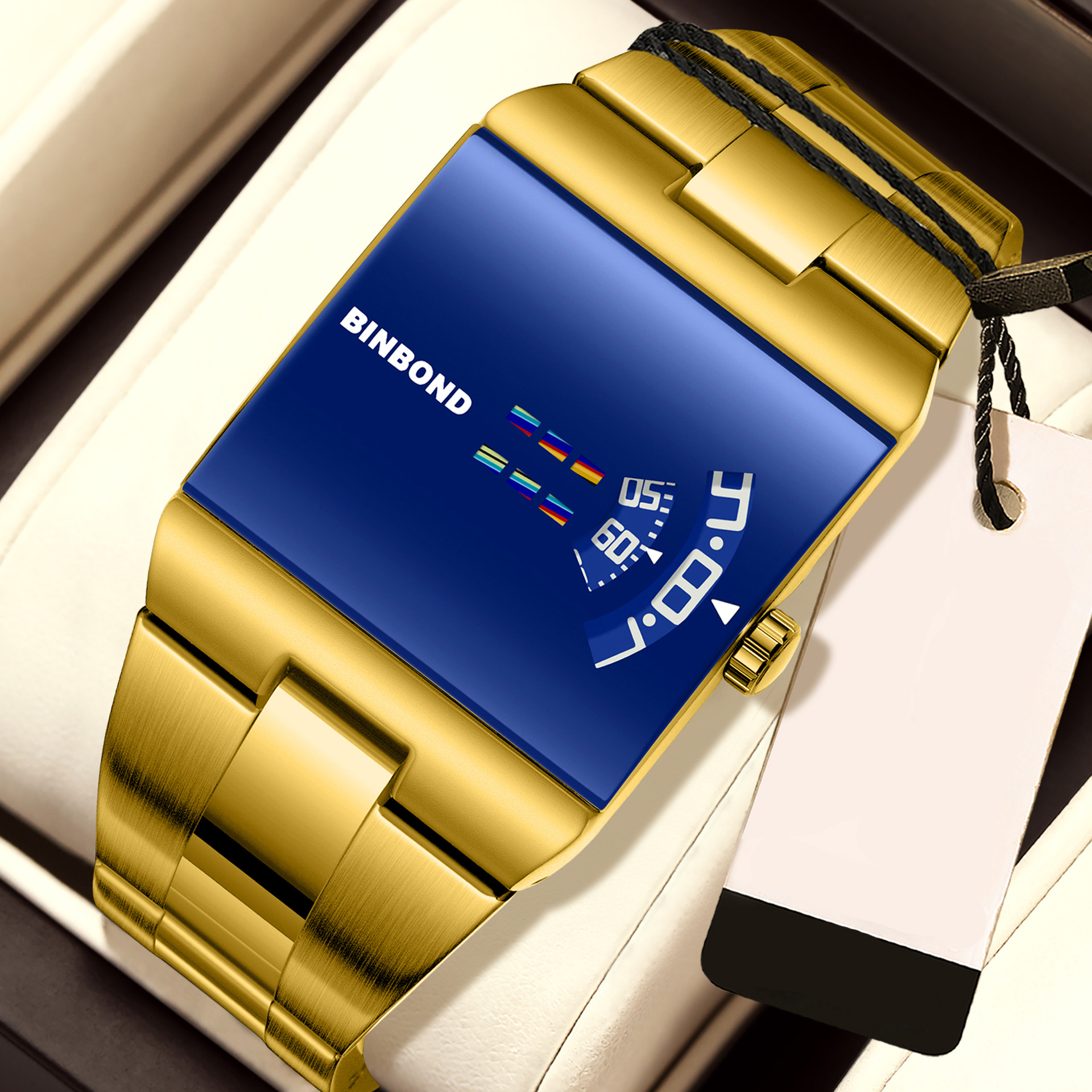 8 Blue Dial Gold Band
