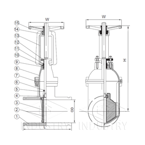 DN40 DN50 DN80 DN100 DN150 DN200 DN300 DN400 DN500 DN600 yükselmeyen kök esnek oturmuş giriş valfi kök kapaklı - Product Image 4