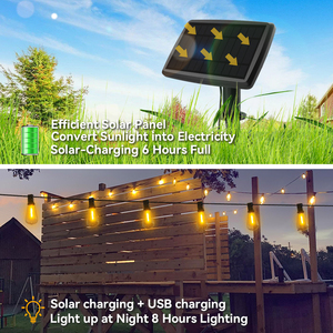 ST38 Cadena de Luces Solar Cadena de Luz Festoon Bombilla <span class=keywords><strong>LED</strong></span> Cadena de Luz Solar Exterior Impermeable Jardín Colibrí Puerto de Carga USB