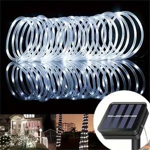 Hochwertige solar betriebene mehrfarbige Kupferdraht rohrs chnur 8 Funktion Verwendung im Freien Led String Rope Light - Product Image 6