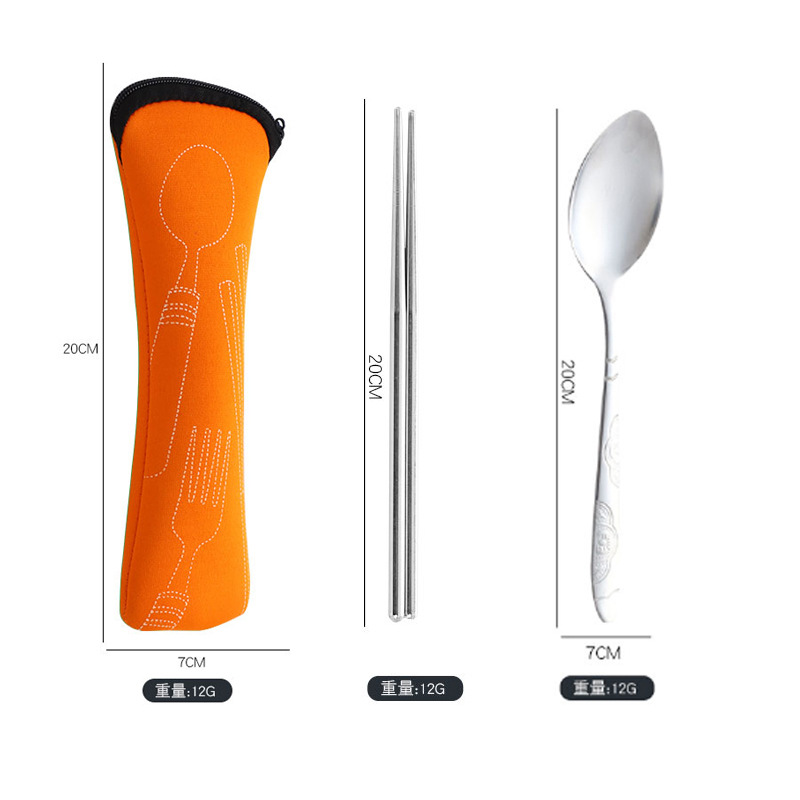 Juego de dos piezas de palillos Pansy Spoon, color naranja