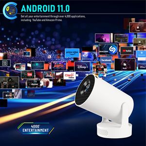 Android11.0 <strong>Dual</strong> Band WIFI6 BT5.<strong>4</strong> HY300 Ultra Projector Quad <strong>Core</strong> Arm <strong>Cortex</strong>-A53 Native 720P 170 Lumens with Ultra Short Throw - Product Image 4