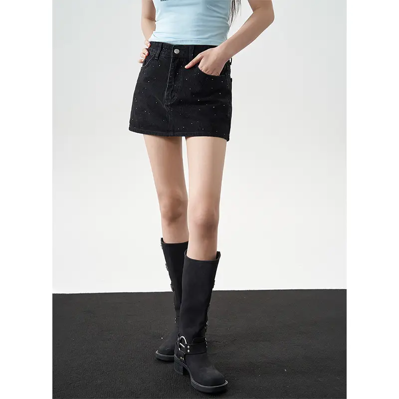 2024 новый дизайн, модная женская сексуальная короткая юбка для ночного клуба, оптовая продажа, Женская Повседневная джинсовая мини-юбка на пуговицах для вечеринок