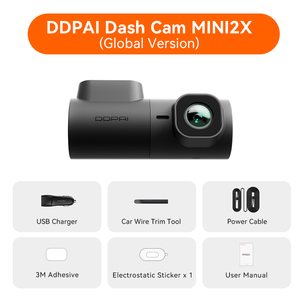 DDPAI MINI2X仪表盘凸轮双镜头4k分辨率录像机重力传感器夜视后视镜H.264格式IPS屏幕