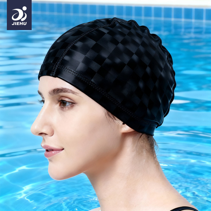Bonnet de bain tendance Jiehu PU - Gris argenté