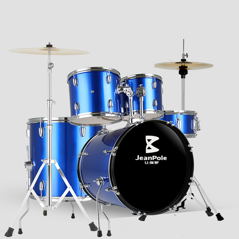 5 tambours 2 cymbales-Bleu