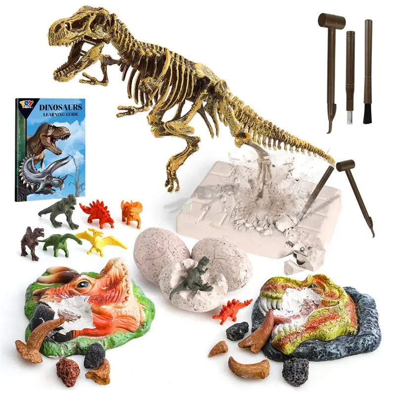 Solo per i clienti degli stati uniti TOY Life DIY realistico Dino Model Toy Skeleton Set Kit di scavo Fossil Dinosaur Set Dig Kit per bambini