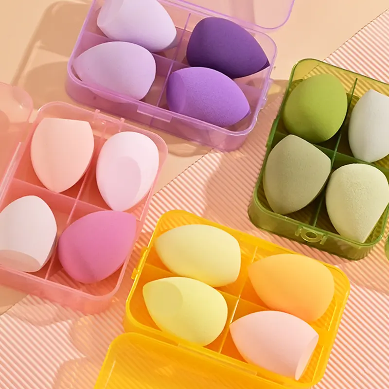 Fabrik preis Großhandel benutzer definierte Logo Beauty Egg Set Bunt Weich Schöne biologisch abbaubare Make-up Schwamm Set mit Verpackung