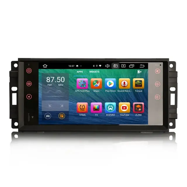 Eristin ES8176J Pemutar DVD Mobil Android 10.0, 7 Inci PX5 64G Radio GPS Mobil untuk Jeep/Chrysler/Dodge
