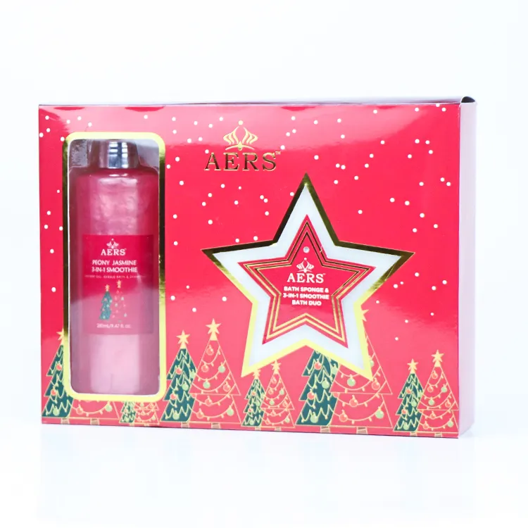 Jasmin Pfingstrose Private Label Gel Dusche Pink Body Wash Rote Geschenk bombe Weihnachts bad Set