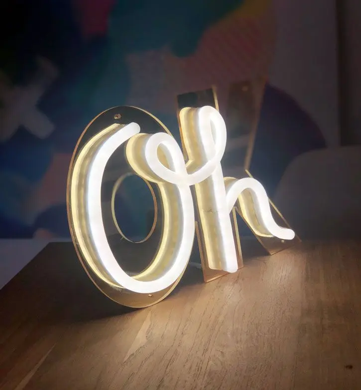 Parete illuminata LED insegna al Neon personalizzata lettere acriliche impermeabili happy Ever After Oh Baby 12 decorazione personalizzata IP67 12V 20