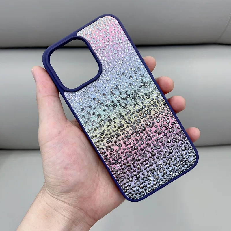 girl glitter diamond gradient tough tpu sea sharp thermal insulated top quality uv protected mobile phone cases