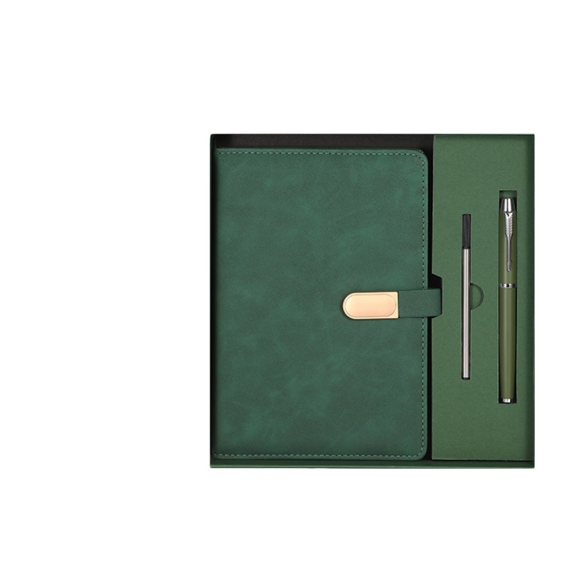 A5 ellipse Buckle Gift Box Set - 5-piece Set--Dark green
