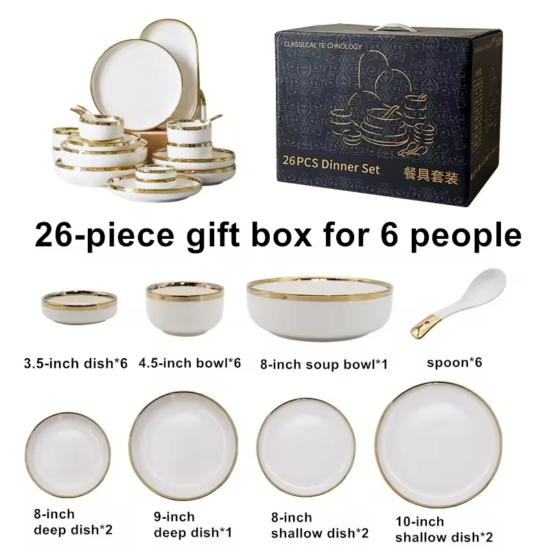 Set de 26 piezas para 6 personas.