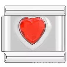 0075-love heart red gemstone
