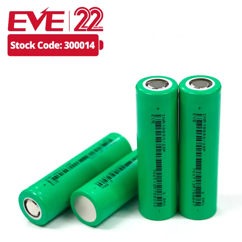 EVE 18650 3.6V 2500Mah 18650แบตเตอรี่ขายส่ง3.7V แบตเตอรี่ลิเธียมแบตเตอรี่18650 3000Mah