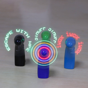 Logotipo personalizable aire acondicionado ventiladores recargables Mini portátil USB programable Led mensaje ventilador de mano