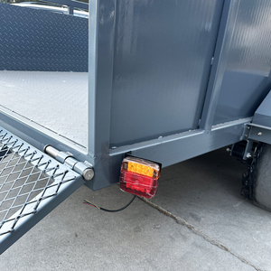 Shipped in 7 Days Stock Utility Farm Trailer Grey 2 Axle 2500 kg Load Electric Brake Steel Trailer for Tractor with <strong>Mesh</strong> <strong>Ramp</strong> - Product Image 5
