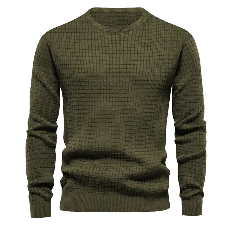 Custom Knit Sweater Small Square Crew Neck New Long Sleeve Winter Sweater For Men