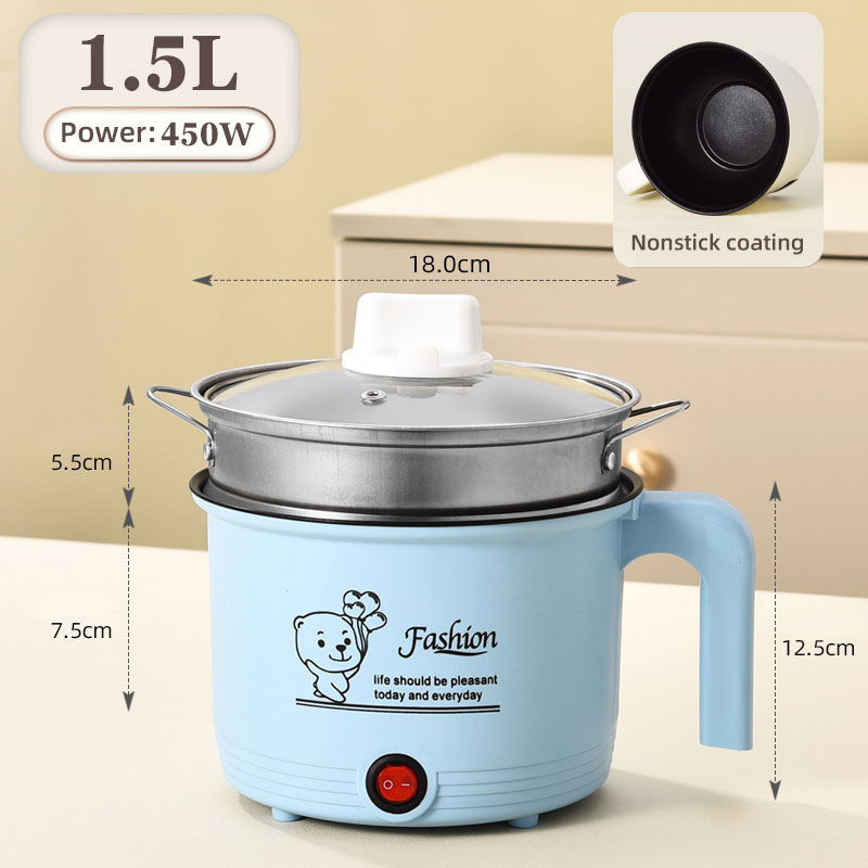 Bleu B/pot avec cuiseur vapeur ss