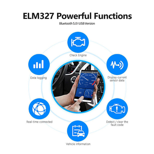 EBM OBD2 BluetoothスキャナーELM327コードリーダーディーゼル車用自動車ツールABS素材iOS Android互換性12-Mont - Product Image 5