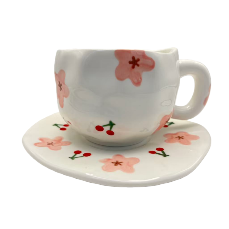 Fleurs roses et cerises