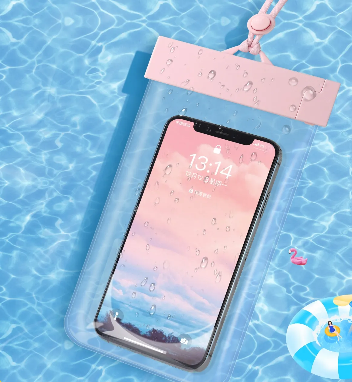 防水携帯電話バッグケースポーチカバー水中セル綿PVC弾性ロープ水泳サーフィンの防水バッグ