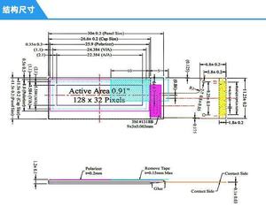 Display OLED da 0.91 pollici 128*32 dot matrix 4 fili SPI seriale saldatura 15pin luce bianca SSD1306 LCD - Product Image 4