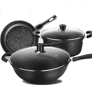 高品質の調理器具セットキッチン焦げ付き防止フライパン調理鍋と鍋セット医療用石調理器具セット - Product Image 1