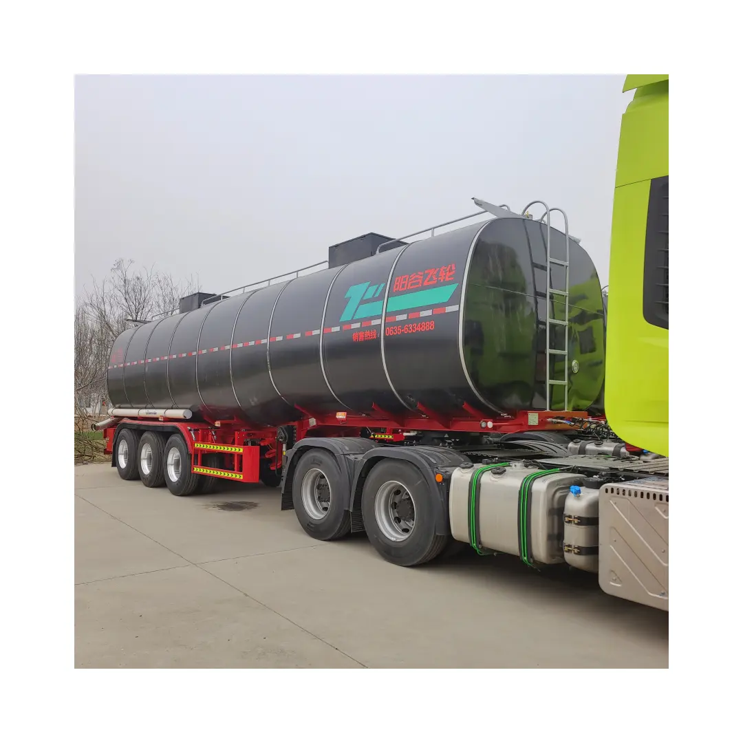 Hergestellt in china 40000 Liter Tragfähigkeit isolierter Asphalt-Bitumen-Tank Lkw-Auflieger mit Brenner-Heizsystem