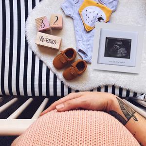 Çok renkli 6.5*7 \ "bebek için ultrason resim çerçevesi kreş Sonogram fotoğraf gölge kutusu 3 gümüş metinler ile bebek dekor için - Product Image 5