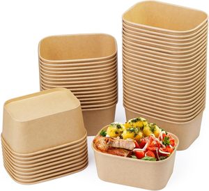 一次性方形纸质食品容器盒盖杯 - Product Image 3