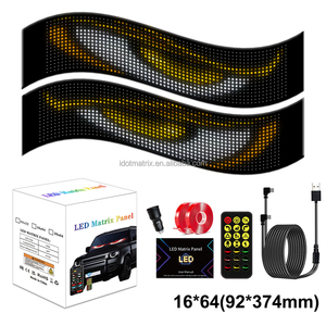 1664 374 X92MM 5V/2A APP-gesteuertes Text muster Animation Uhr Zeichen Freies Design Flexible LED-Matrix-Panels für Auto werbung - Product Image 2