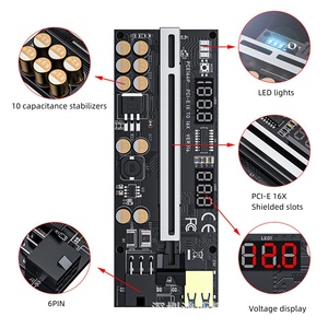 V016 PCIe 1X to 16X Graphics CardUSB3.0 Extension CablePCIe Adapter VER Series with Temperature and Voltage Display - Product Image 4